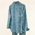 thumbnail image 4 of Giftesty Button up Shirts for Women Long Sleeve Dress Shirt with Pocket and Heart Print Casual Loose Blouses Tops, 4 of 5