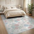 thumbnail image 3 of ODIKA 8'x10' Washable Area Rug Whimsical Entry Scattered Polka Dot Motifs Pink Navy Cute Playful for King Size Bedroom Under Bed, Master Suite, Non-Shedding, Easy Care, 3 of 7