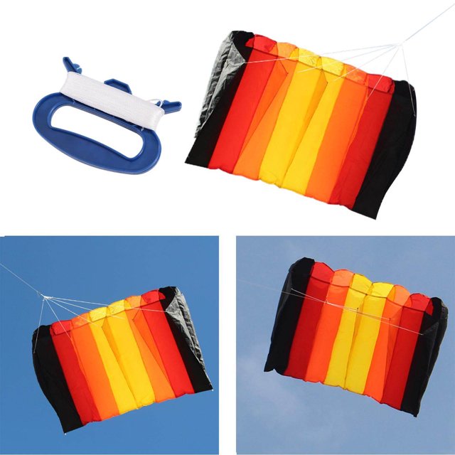 VONKY Large Rainbow Kite and 9.84ft Flying Line for Outdoor Games Activities A