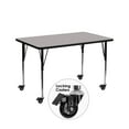 thumbnail image 2 of Flash Furniture Mobile 24''W x 48''L Rectangular Grey HP Laminate Activity Table - Standard Height Adjustable Legs, 2 of 3