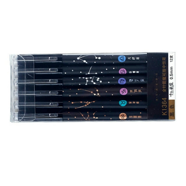 Stylos d'Écriture, 12 Pcs Stylo Gel 0.5mm Stylo Gel Pointe Fine Design Futuriste