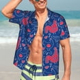 thumbnail image 5 of Lsque Chicken and Rooster pattern Hawaiian Shirt for Men, Unisex Summer Beach Casual Short Sleeve Button Down Shirts-Medium, 5 of 9