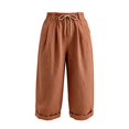 thumbnail image 4 of Linen Capri Pants for Women Wide Leg Summer Capris with Pockets, 2XL, 4 of 6