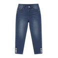thumbnail image 5 of XIAONU Solid Denim Capri Pants for Women Button Detail Side Pockets Pants, 5 of 5