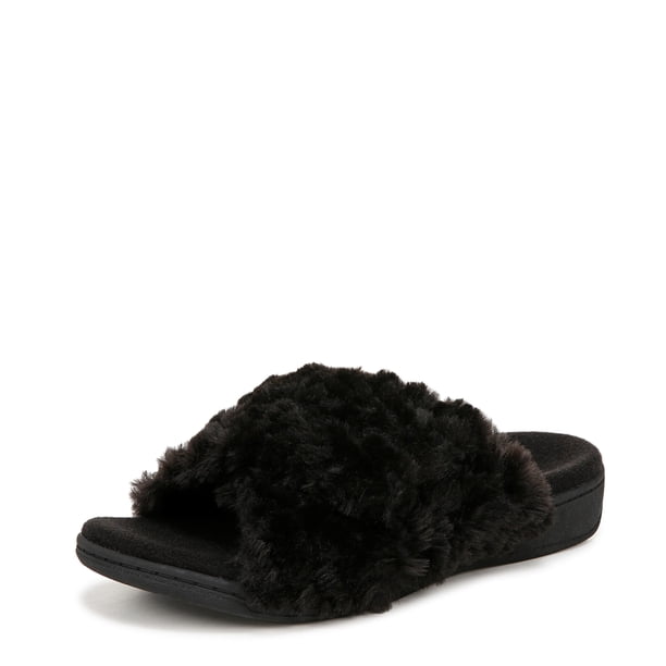 Pantuflas Vionic Relax II para Mujer Tela Negra Talla 7 M