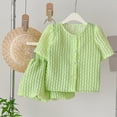 thumbnail image 4 of Jumpingount Conjunto de camisas y ropa para niñas, pantalones duraderos atractivos transpirables de poliéster de verano, conjunto para niños, conjuntos de ropa verde 90cm, 4 of 6