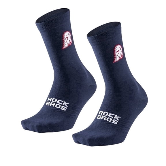 ROCKBROS Blue Cycling Socks for Men Women - Breathable Comfortable Durable Stylish Athletic Biking Socks