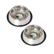 Iconic Pet 2-Pack Stainless Steel Non-Skid Pet Bowl For Dog or Cat, 24 Oz, 3 Cup