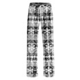 thumbnail image 4 of Dwralegc Christmas Pajama Pants Women Cute Snowflake Printed Holiday Elastic Waist Pajama Bottoms Casual Wide Leg Lounge Pants Drawstring Soft Winter Pj Pants with Pockets Gray L, 4 of 7