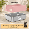 thumbnail image 5 of Pink Small Stainless Steel Cat Litter Box for Small Cats and Pets, 5 of 9