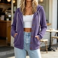 thumbnail image 2 of Thousandth Women's Cardigan Sweaters Casual Hooded Fleece Lined Cardigans Loose Button Bown Front Winter Outfit with Hood Keep Warm, 2 of 9