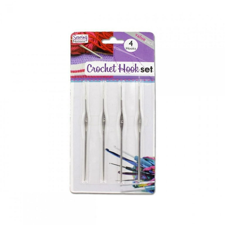 Bulk Buys HT458-24 Silver Metal Crochet Hook Set - Pack of 24