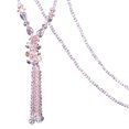 thumbnail image 1 of Collier Pull Perles de Cristal Pailleté Long Collier à Pompons pour Femmes, 1 of 10
