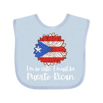 Inktastic I'm So Cute, I Must Be Puerto Rican Sunflower Puerto Rico Boys or Girls Baby Bib