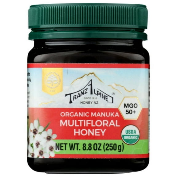Tranzalpine Organic Manuka Multifloral Honey MG50 , 8.8 Oz