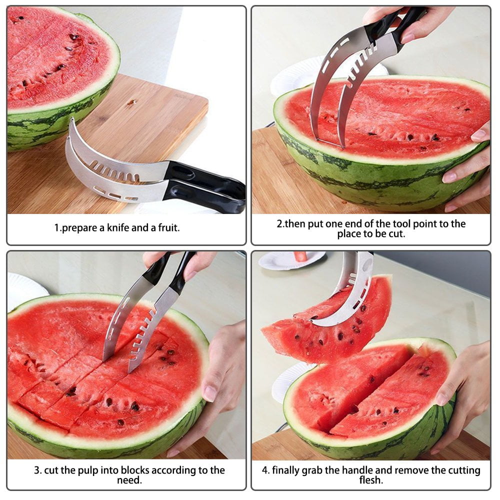 NEX Watermelon Slicer Corer Cutter Knife Stainless Steel with Melon Ball Scooper