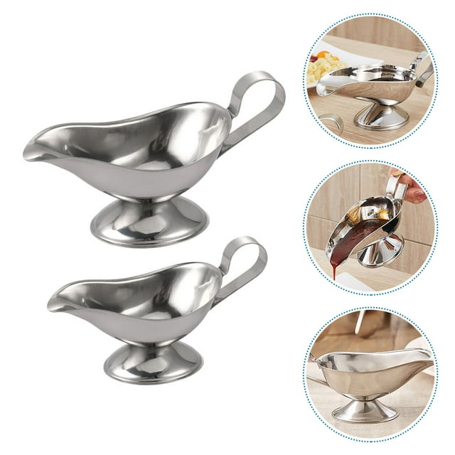 FUTUREORYY 2 Pcs Bol à Sauce Moderne en Acier Inoxydable pour Stocker Sauce Maison Restaurants