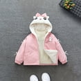 thumbnail image 3 of Elabch Infant Girls Toddler Fleece Jacket with Hooded Zip Up Jacket Cute Printing Warm Fleece Lined Coat, Sizes 9M-8Y, 3 of 5