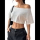 thumbnail image 1 of Camisetas Holgadas de Corta con Hombros Descubiertos para Mujer Y2K L, 1 of 8