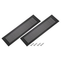 Uxcell Door Air Vent Cover, Aluminum Grille Ventilation Cover for Cabinet Wardrobe 20 x 3 Inch Black