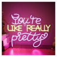 thumbnail image 1 of Letrero De Neón Regulable "You're Like Really Pretty" Decoración Romántica Para Pared De Salón De Belleza, 40x30cm, 1 of 5