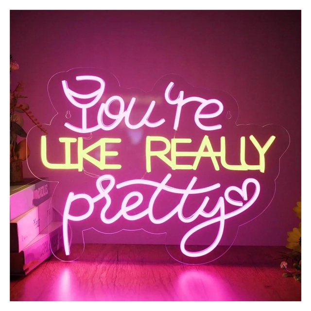 Letrero De Neón Regulable "You're Like Really Pretty" Decoración Romántica Para Pared De Salón De Belleza, 40x30cm
