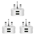 thumbnail image 1 of Adaptador Cargador Pared Corriente USB Enchufe Británico 3 Pines para Tableta Iphone (2USB), 1 of 7