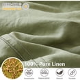 thumbnail image 3 of Simple&Opulence 100% Washed Linen Duvet Cover Set 88"x92" - 3 Pieces Soft Farmhouse Comforter Set Double Embroidered with Button Closure - 1 Duvet Cover and 2 Pillowshams (Sage Green, Queen), 3 of 8