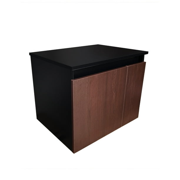 Mueble Gabinete para Baño Sin Lavamanos Y Monomando 05 (Negro Mate/WENGUE) DECOMOBIL GABINETE 05