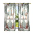 thumbnail image 6 of Yayeee Window Curtains Light Filtering 63"x42" Grommet Panel Pair Home Living Room Decor, Winter Goose Scarves, 6 of 7