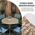 thumbnail image 5 of Brown Floral Fitted Tablecloth with Elastic Edged, Round Table Cloth for Dining Table, Vintage Rustic Flowers Botanical Spring Waterproof Oil Proof Table Cover for Indoor Outdoor 36"-44", 5 of 8