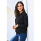 thumbnail image 3 of ABPHQTO Sudadera de mujer en mezcla de algodón de rizo francés negro, 3 of 5
