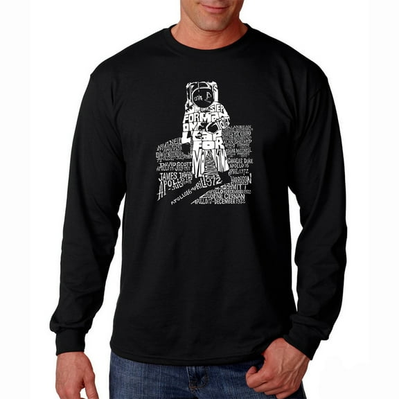 LA Pop Art Men's Word Art Long Sleeve T-shirt - ASTRONAUT