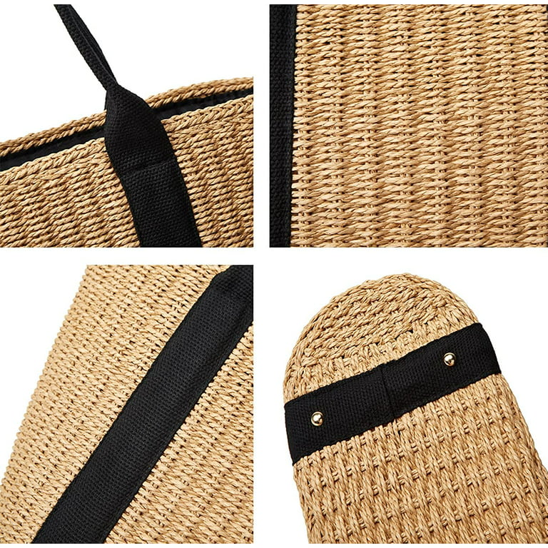 Straw Woven Tote Bags Casual Large Luxury Design Capacity Handbag Beach  Shoulder Simple Women's Bag Style Shopping Summer bolsos