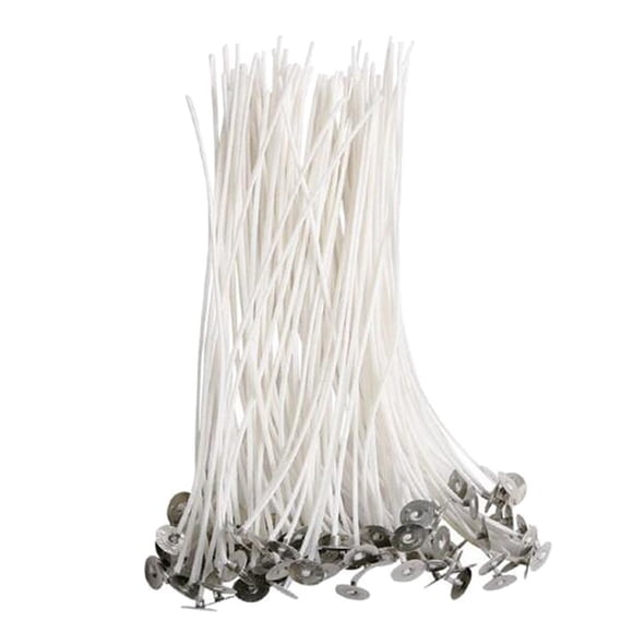 100 Piezas 9cm Sostenedores De Mecha De Bajo Pre-encerado Natural Para Fabricación De s Boda Decoración Del