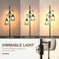 thumbnail image 4 of HOMCOM Lampe sur Pied Industrielle à 3 Lumières à Intensité Réglable pour Salon, 4 of 10