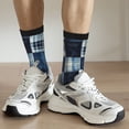 thumbnail image 6 of Fuzoiu Indigo Patchwork Quilt Print Athletic Crew Socks for Men & Women,Casual Crew Socks,Above Ankle Crew Socks for Business, Casual, 6 of 6