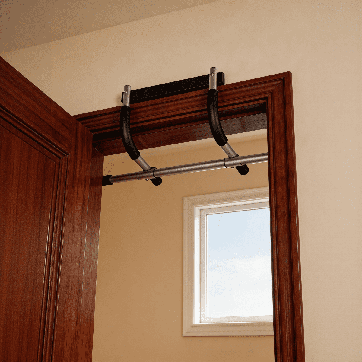 No Drilling Doorway Pull Up Bar, Adjustable Heavy Duty Chin Up Bar for Home Gym, Max Load Strength Training Equipment