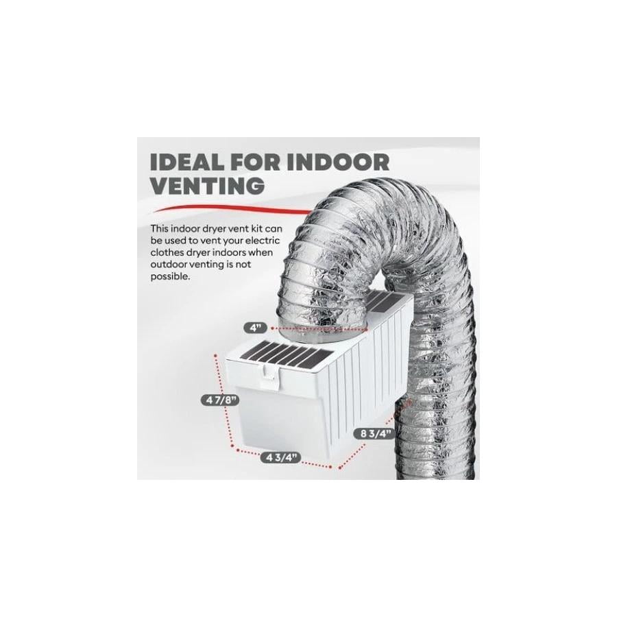 Dryer Lint Trap Kit for Electric Dryers, Indoor Venting with 4-Inch Diameter ...