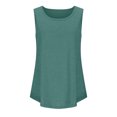 thumbnail image 6 of CHGBMOK Womens Tank Tops Summer Loose Sleeveless Tops Ribbed Trim Scoop Neck Curved Hem, 6 of 9