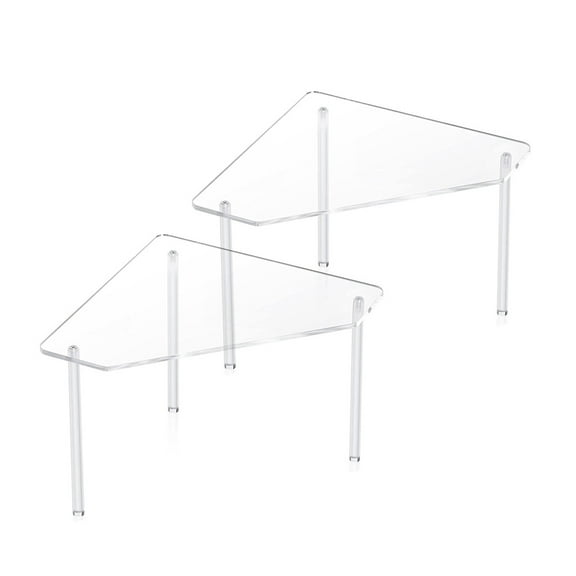 SIEYIO 2Pcs Transparent Acrylic Bathroom Corner Shelf Clear Floating Bath Shower Rack Stackable Makeup Display