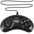 thumbnail image 1 of 2 Piezas Controlador de Juego para para Controlador de Manejar de 16 Bits 6 Botones Gamepad para Accesorios de Juego Negro, 1 of 9