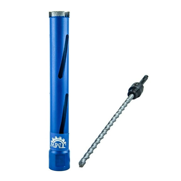 Jeremywell Dry Diamond Drill Core Bit for Brick and Concrete with Pilot Bit, 1-3/8" (35mm) Diameter with SDS Plus Arbor for #30/40 Diamond, Laser Welded