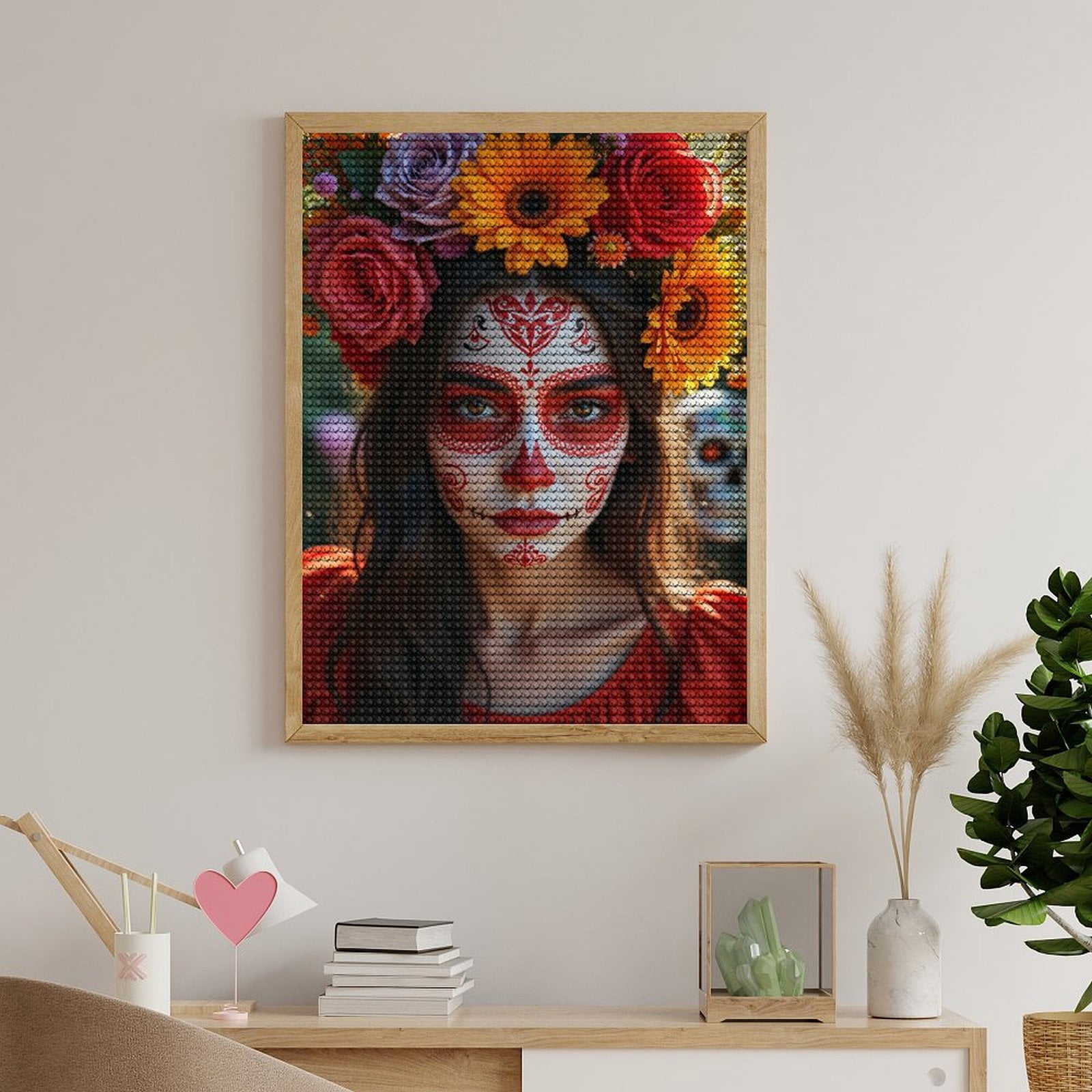 Diamond Art Kits for Adults, Colorful Floral Face Art Festival 5D Diamond Painting Kits for Adults Beginners, DIY Full Drill Diamond Painting, Gem Art and Crafts 12x16
