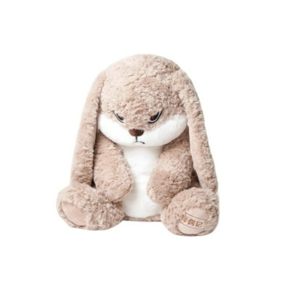 Angry Bunny Plush Toy, Soft Stuffed Rabbit Doll with Expressive Face Design, Cute Grumpy Bunny Plush Figure Decorative Gift for Bedroom, Sofa & Stress Relief