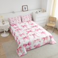 thumbnail image 4 of Erosebridal Ensembles de Literie Nœud Papillon Rose Double avec Couette, Insert de Couette Princesse de Rêve, Déco de Chambre pour Ados, Réversible, 3 Pcs, 4 of 8