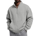 thumbnail image 2 of Mens Quarter Zip Pullover Mock Neck Sweaters Men Golf Sweatshirt Silky Sheen Soft Fabric, Long Sleeve Pullover, Stretch, Lightweight, Wrinkle-Free Loose Fit, Collared, Casual Travel Golf, 2 of 6