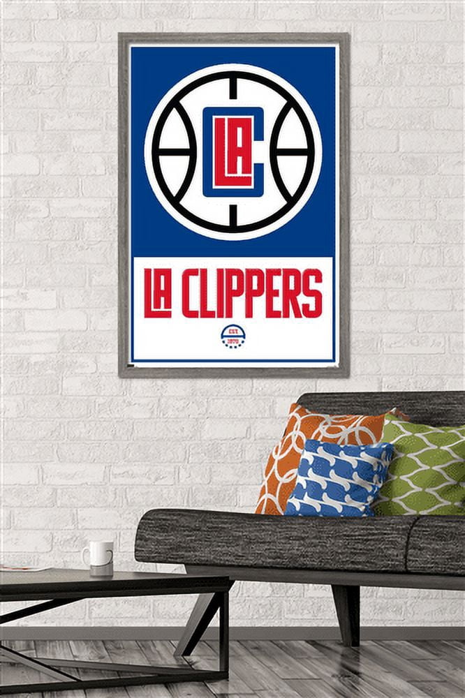 NBA LA Clippers - Logo 21 Wall Poster, 22.375" x 34", Framed