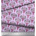 thumbnail image 2 of Soimoi Poly Georgette Fabric Moroccan Damask Printed Fabric 1 Yard 42 Inch Wide, 2 of 3