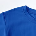 thumbnail image 6 of HAYIMI Child Boys Outfit Sets Solid Color Summer O-Neck Casual Short Sleeve Tshirts Tops With Shorts Two Piece Toddler Kids Clothes Sets , Blue, 6 of 8
